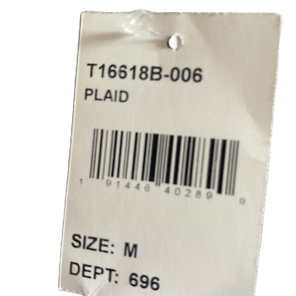 Plaid Light Fleece 3 Button Top - Picture 4 of 6